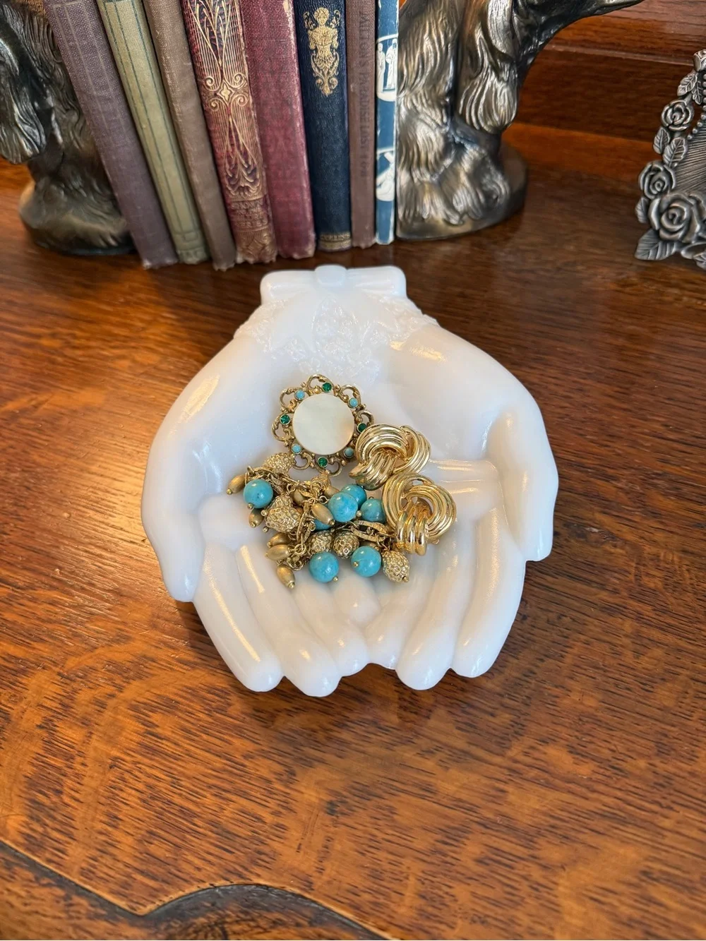 Vintage Milk Glass “Hand” Trinket Dish
